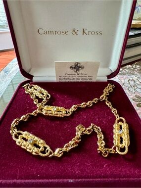 Camrose & Kross Gold-Tone Statement Necklace with Clear Accents